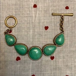 Lucky Brand gold tone and green bracelet